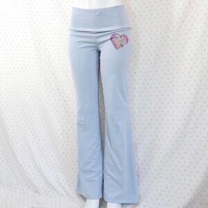 Light Blue Heart Unicorn Foldover Flare Pants M